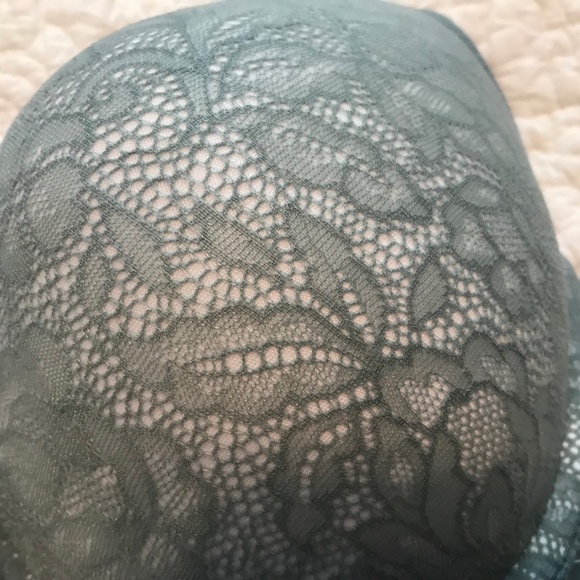 Cacique cotton boost plunge dusky green lace bra (44B) - Picture 10 of 11